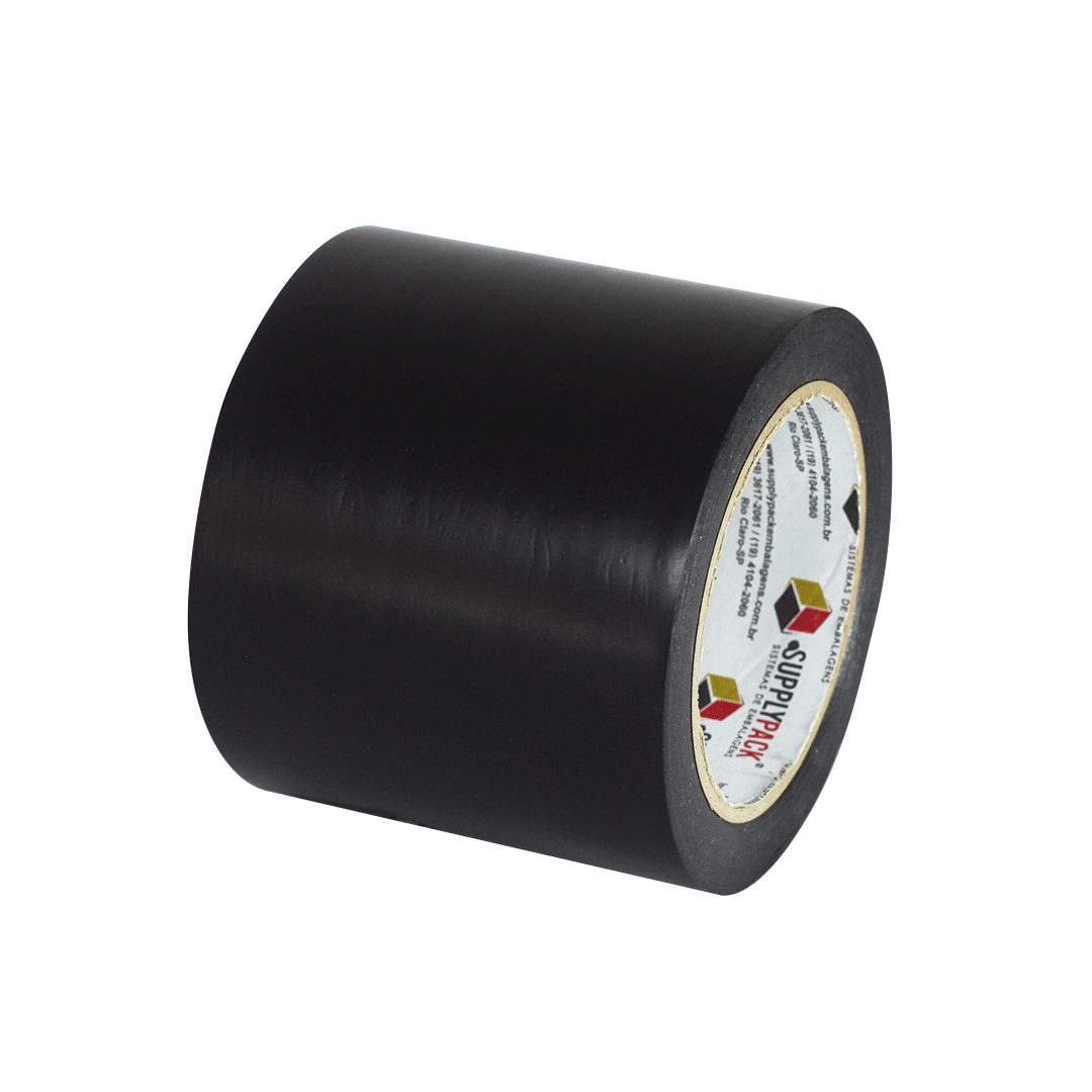 Fita Adesiva de Demarcação de Solo 100mm X 30m - Preto
