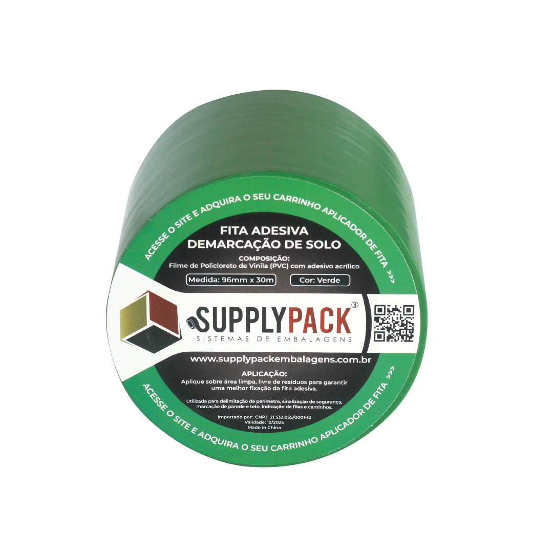 Fita Adesiva de Demarcação de Solo 96mm X 30m - Verde