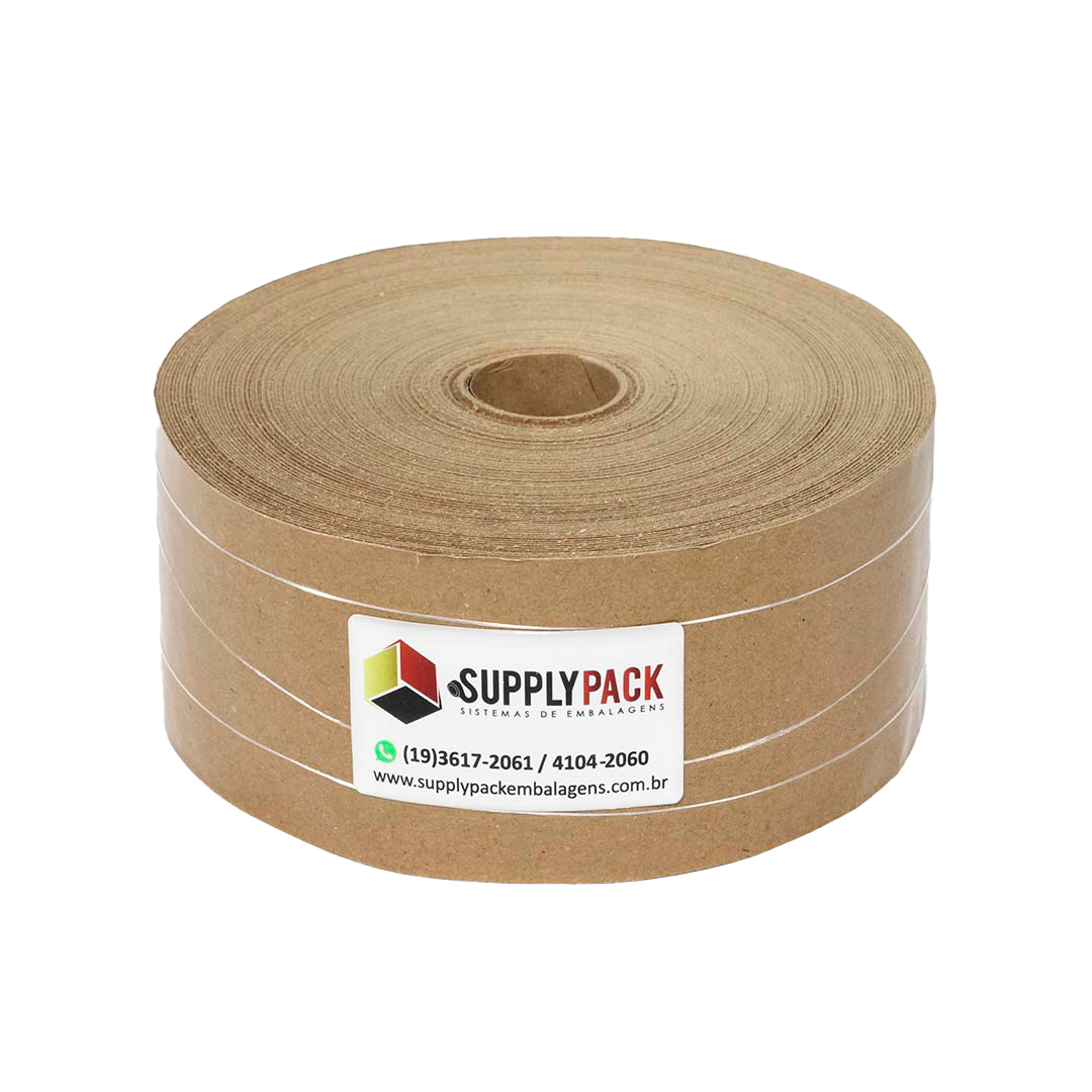 Fita Gomada Cuidado Fragil 80mm c/ Reforco aprox. 1,800 kg